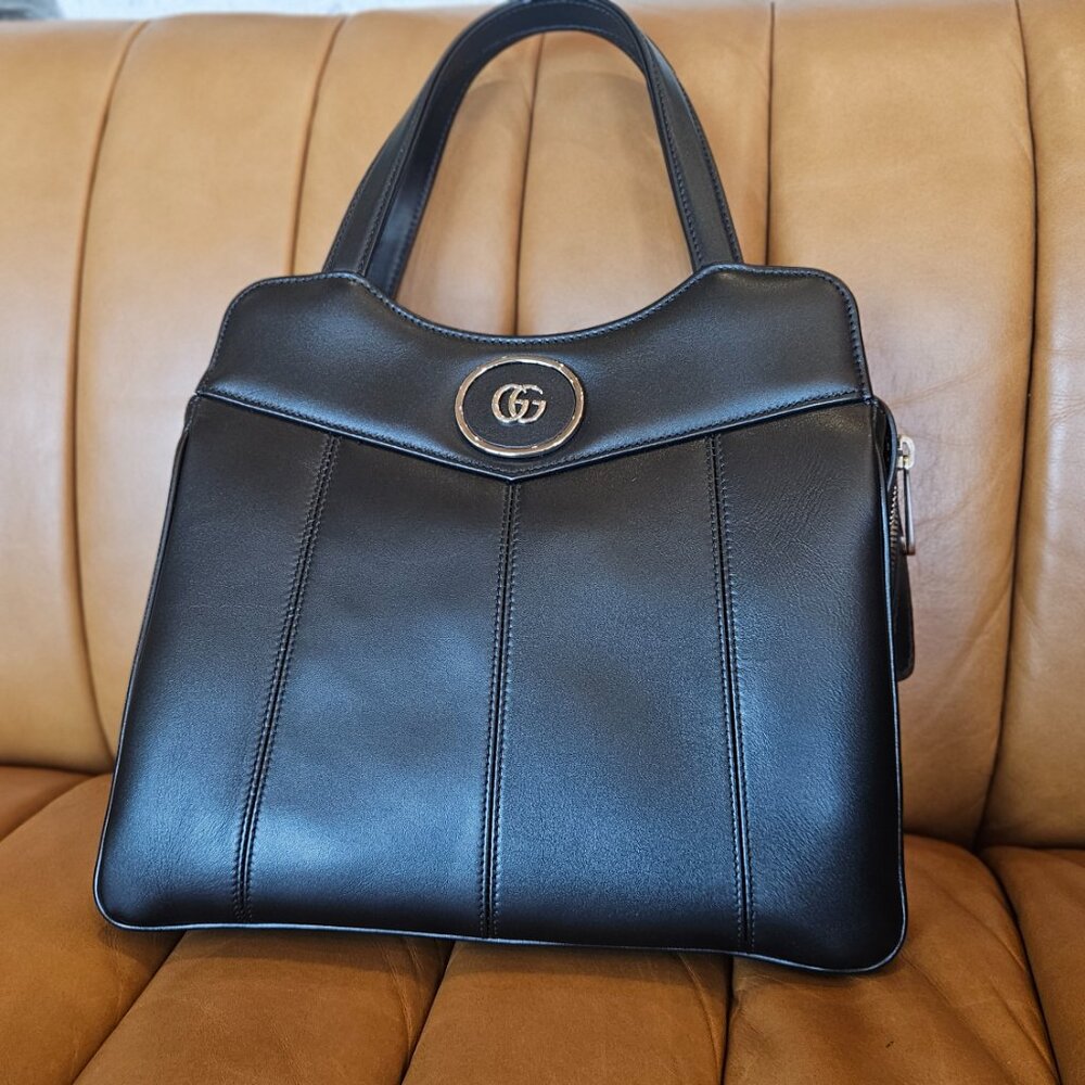Gucci Gucci Petite GG Small Tote Bag Black Leather • New • Authentic