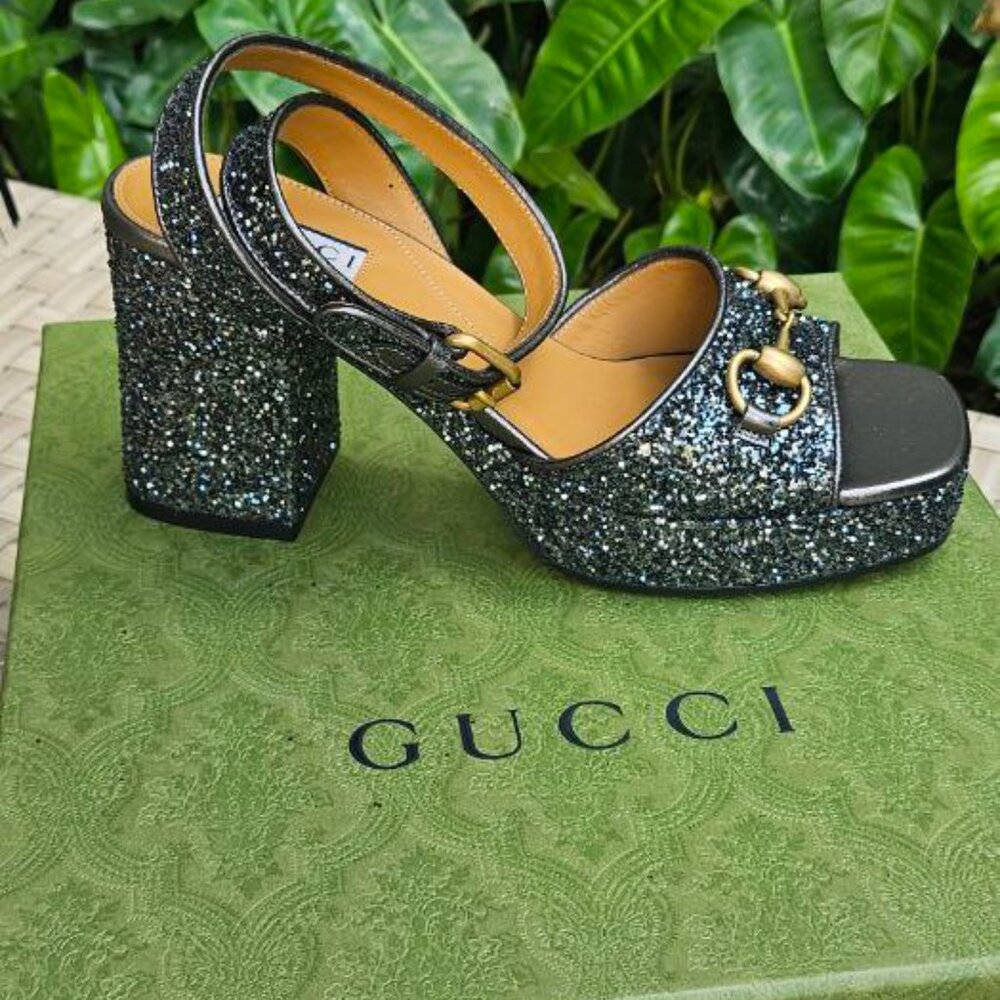 Gucci GUCCI Women's Horsebit platform sandal size 38