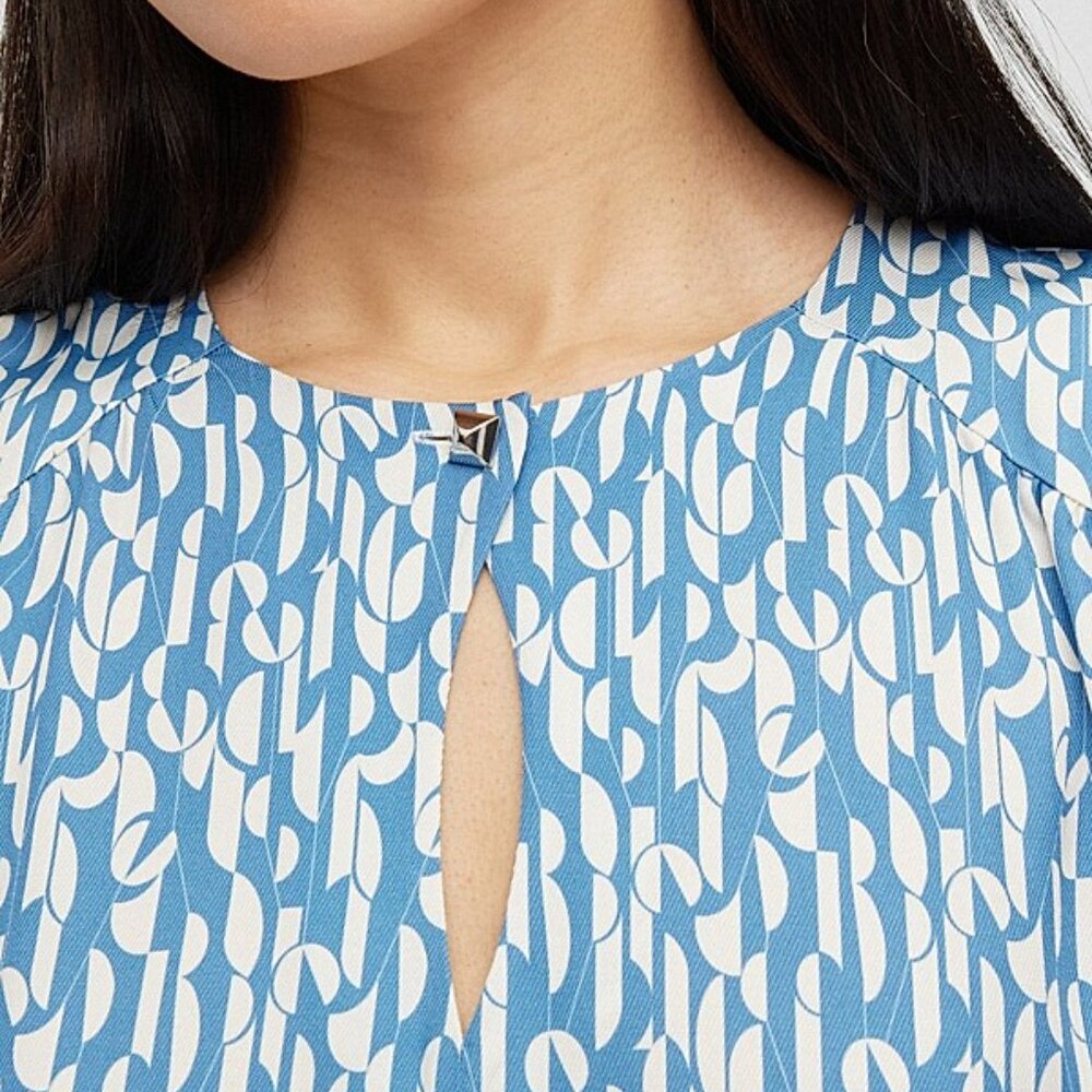 Boss BOSS Slim-fit printed dress with keyhole neckline NEW