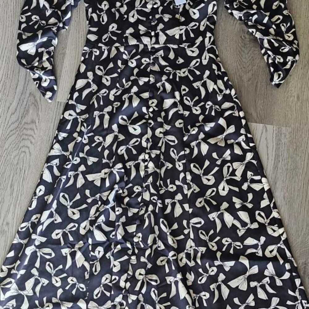 For Love & Lemons For Love & Lemons Angelica Bows Printed Retro Maxi Dress XS